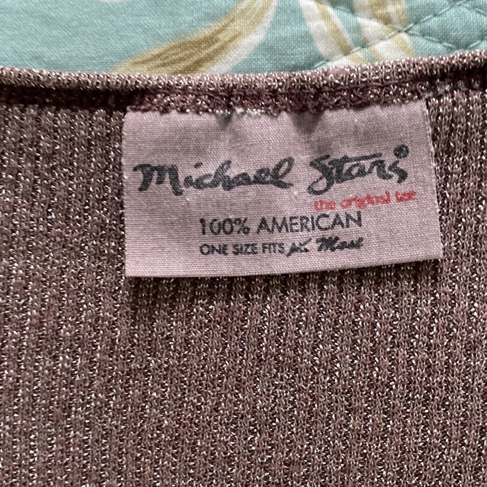Michael Star knit V Neck T Shirt One Size Taupe - Picture 2 of 2